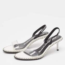 Alexander Wang White PVC Studded Slingback Nova Sandals Size 36.5