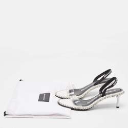 Alexander Wang White PVC Studded Slingback Nova Sandals Size 36.5