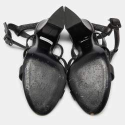 Alexander Wang Black Leather Ankle-Strap Sandals Size 39.5
