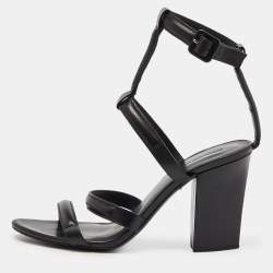 Alexander Wang Black Leather Ankle-Strap Sandals Size 39.5