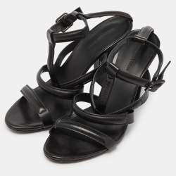 Alexander Wang Black Leather Ankle-Strap Sandals Size 39.5