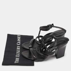 Alexander Wang Black Leather Ankle-Strap Sandals Size 39.5