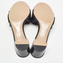 Alexandre Birman Black Lizard and Suede Slide Sandals Size 40
