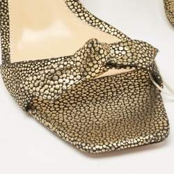 Alexandre Birman Gold/Black Textured Leather Ankle Strap Sandals Size 40