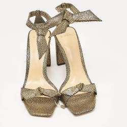 Alexandre Birman Gold/Black Textured Leather Ankle Strap Sandals Size 40
