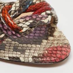 Alexandre Birman Multicolor PVC and Python Embossed Leather Ankle Strap Sandals Size 37