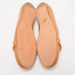 Alexandre Birman Tan Leather Clarita Collapsible Ballet Flats Size 41