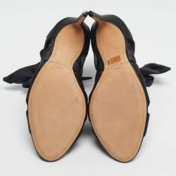 Pre Owned Alexandre Birman Black Satin Layla Gladiator Sandals Size 38.5