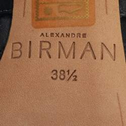 Pre Owned Alexandre Birman Black Satin Layla Gladiator Sandals Size 38.5