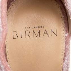 Alexandre Birman Light Pink Velvet Lolita Sandals Size 38