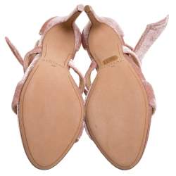 Alexandre Birman Light Pink Velvet Lolita Sandals Size 38