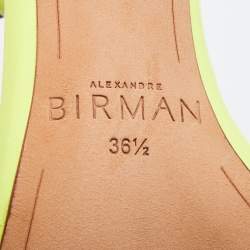 Alexandre Birman Yellow Leather and PVC Twisted Knot Ankle Strap Sandals Size 36.5
