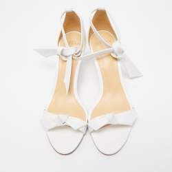 Alexandre Birman White Leather Clarita Sandals Size 41