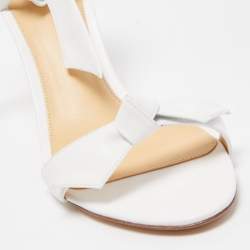 Alexandre Birman White Leather Clarita Sandals Size 41