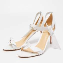 Alexandre Birman White Leather Clarita Sandals Size 41