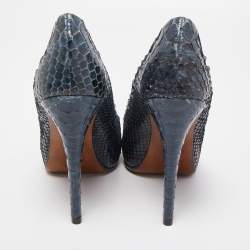 Alexandre Birman Two Tone Python Platform Pumps Size 37