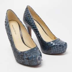 Alexandre Birman Two Tone Python Platform Pumps Size 37