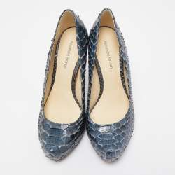 Alexandre Birman Two Tone Python Platform Pumps Size 37