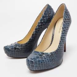 Alexandre Birman Two Tone Python Platform Pumps Size 37
