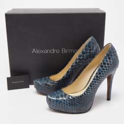 Alexandre Birman Two Tone Python Platform Pumps Size 37