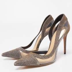Alexandre Birman Metallic Glitter and PVC Pointed Toe Pumps Size 40