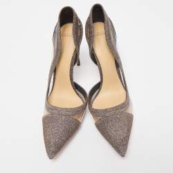 Alexandre Birman Metallic Glitter and PVC Pointed Toe Pumps Size 40