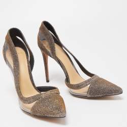 Alexandre Birman Metallic Glitter and PVC Pointed Toe Pumps Size 40
