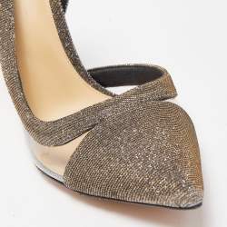 Alexandre Birman Metallic Glitter and PVC Pointed Toe Pumps Size 40