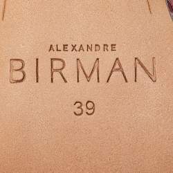 Pre Owned Alexandre Birman Red Python Leather Ankle Strap Sandals Size 39