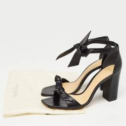 Alexandre Birman Black Leather Clarita  Ankle Strap Sandals Size 37.5