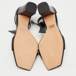 Alexandre Birman Black Leather Clarita  Ankle Strap Sandals Size 37.5