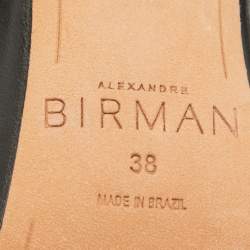 Pre Owned Alexandre Birman Black Leather Braided Accents Slides Size 38