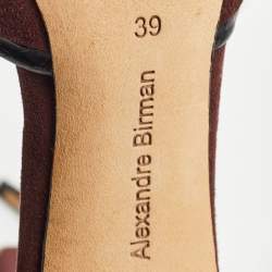 Alexandre Birman Multicolor Suede and Python Ankle Strap Pumps Size 39 