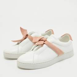 Alexandre Birman White Leather Low Top Sneakers 37
