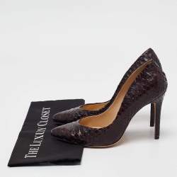 Alexandre Birman Dark Burgundy Python Pointed Toe Pumps Size 40