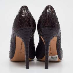 Alexandre Birman Dark Burgundy Python Pointed Toe Pumps Size 40