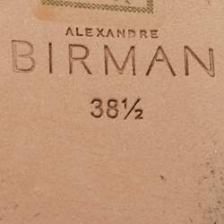 Pre Owned Alexandre Birman Silver Leather Lenny Sandals Size 38.5