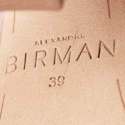 Pre Owned Alexandre Birman Pink Velvet Celine Platform Ankle Tie Sandals Size 39