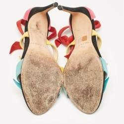 Alexandre Birman Multicolor Suede Ankle Strap Sandals Size 37