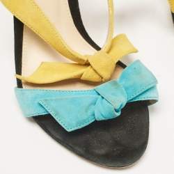 Alexandre Birman Multicolor Suede Ankle Strap Sandals Size 37