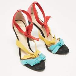 Alexandre Birman Multicolor Suede Ankle Strap Sandals Size 37