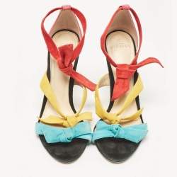 Alexandre Birman Multicolor Suede Ankle Strap Sandals Size 37