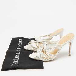 Pre Owned Alexandre Birman White Leather Dallas Strappy Sandals Size 36