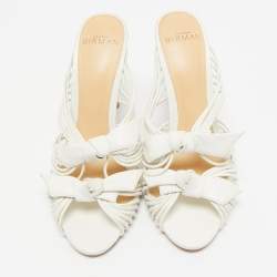 Pre Owned Alexandre Birman White Leather Dallas Strappy Sandals Size 36