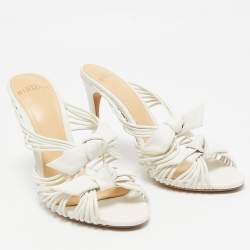 Pre Owned Alexandre Birman White Leather Dallas Strappy Sandals Size 36