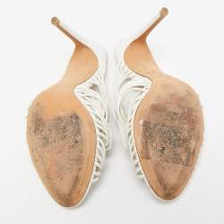 Pre Owned Alexandre Birman White Leather Dallas Strappy Sandals Size 36