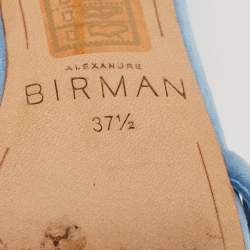 Alexandre Birman Blue Python and Suede Ankle Wrap Sandals Size 37.5