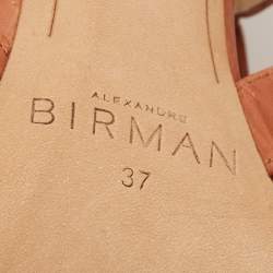 Alexandre Birman Brown Cut-Out Leather Loretta Cage Ankle Boots Size 37