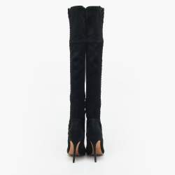 Alexandre Birman Black Suede Over The Knee Boots Size 37