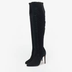 Alexandre Birman Black Suede Over The Knee Boots Size 37